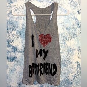 2 for $10 or 3 for $12 Forever 21 Gray Tank Top with Red Heart Graphic